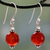 Carnelian dangle earrings, 'Glorious Sunset' - Faceted Carnelian Dangle Earrings with Sterling Silver thumbail