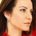 Carnelian dangle earrings, 'Glorious Sunset' - Faceted Carnelian Dangle Earrings with Sterling Silver