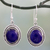 Lapis lazuli dangle earrings, 'True Clarity' - Lapis Lazuli on Artisan Crafted 925 Silver Hook Earrings