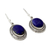 Pendientes colgantes de lapislázuli - Pendientes de gancho de plata 925 elaborados artesanalmente con lapislázuli