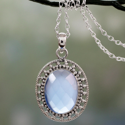 Blue Chalcedony Gemstone Necklace – YUMI JEWELRY + PLANTS