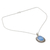 Halskette mit Chalcedon-Anhänger - Handgefertigte Halskette aus blassblauem Chalcedon aus Silber