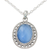 collar con colgante de calcedonia - Collar de plata artesanal de calcedonia azul pálido