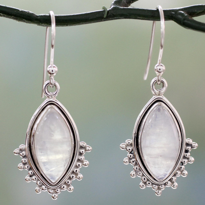 Indian Sterling Silver Earrings with Rainbow Moonstone - Radiant Gaze ...