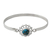 Sterling silver bangle bracelet, 'Star of Gujurat' - Handcrafted Silver Bangle Bracelet with Composite Turquoise