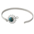 Sterling silver bangle bracelet, 'Star of Gujurat' - Handcrafted Silver Bangle Bracelet with Composite Turquoise