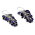 Lapis lazuli cluster earrings, 'Blue Intuition' - Lapis Lazuli Clusters in Handmade Sterling Silver Earrings
