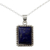 Lapis lazuli pendant necklace, 'Good Will Spirit' - 925 Sterling Silver Necklace from India with Lapis Lazuli