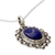 Collar con colgante de lapislázuli - Collar de flores de plata de ley y lapislázuli de la India