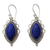 Pendientes colgantes de lapislázuli - Pendientes de Plata de Ley con Gemas de Lapislázuli Azul Profundo