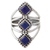 Anillo de cóctel de lapislázuli, 'Deep Blue Diamonds' - Lapislázuli artesanal y anillo de plata de la India