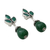 Onyx and chalcedony dangle earrings, 'Glowing Green' - Glossy Green Earrings with Onyx and Chalcedony from India