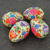 Papier mache decorative eggs, 'Floral Blast' (set of 4) - Hand Crafted colourful Papier Mache Eggs (Set of 4)