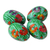 Papier mache eggs, 'Bright Hues' (set of 4) - Handmade Papier Mache Eggs with Floral Motif (Set of 4) (image 2a) thumbail