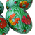 Pappmaché-Eier, (4er-Set) - Handgefertigte Pappmaché-Eier mit Blumenmotiv (4er-Set)