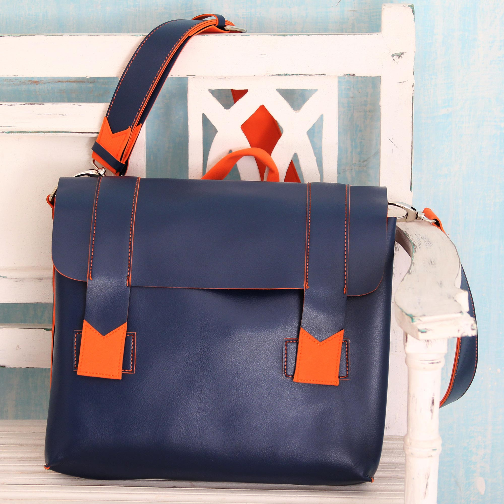 navy blue messenger bag