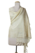 Tussar silk shawl, 'Grace of India' - Hand Woven Tussar Silk Shawl Beige Wrap from India
