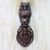 Brass door knocker, 'Owl Arrival' - Copper Plated Brass Owl Door Knocker with Antique Look (image 2) thumbail