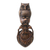 Brass door knocker, 'Owl Arrival' - Copper Plated Brass Owl Door Knocker with Antique Look