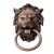 Brass door knocker, 'Lion Arrival' - Copper Plated Brass Lion Door Knocker with Antique Look (image 2a) thumbail
