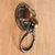 Brass door knocker, 'Elephant Arrival' - Elephant Door Knocker Copper Plated Brass with Antique Look
