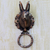 Brass door knocker, 'Antelopoe Arrival' - Indian Antiqued Copper Plated Antelope Door Knocker