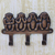 Brass key chain holder, 'Four Wise Monkeys' - Hand Crafted Monkey Brass Key Chain Holder from India (image 2) thumbail