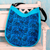 Umhängetasche aus Baumwolle - Handgefertigte Umhängetasche aus blauer Baumwolle mit Blumendruck