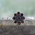 Pulsera esclava granate - Brazalete tipo esclava floral de granate y plata de ley hecho a mano