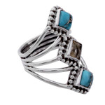 Citrine cocktail ring, 'Golden Allure' - Handmade Citrine and Reconstituted Turquoise Ring