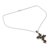 Halskette mit Citrin-Anhänger - Halskette aus Citrin und Sterlingsilber mit Kreuzanhänger