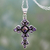 Amethyst pendant necklace, 'Lilac Spirituality' - Amethyst and Sterling Silver Necklace with Cross Pendant thumbail