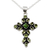 Peridot pendant necklace, 'Green Tranquility' - Peridot and Sterling Silver Necklace with Cross Pendant (image 2b) thumbail