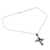 Cultured pearl and amethyst pendant necklace, 'Harmony in White' - Cultured Pearl and Amethyst Necklace with Cross Pendant (image 2c) thumbail