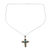 Collar cruz citrino - Collar con colgante de cruz de plata y citrino hecho a mano artesanalmente