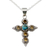Citrin-Kreuz-Halskette - Von Hand gefertigte Halskette mit Kreuzanhänger aus Citrin und Silber