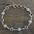 Cultured pearl and amethyst link bracelet, 'Petite Flowers' - Sterling Silver Amethyst and Cultured Pearl Bracelet