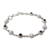 Pulsera de eslabones de perlas cultivadas y amatistas - Pulsera de Plata de Ley con Amatistas y Perlas Cultivadas