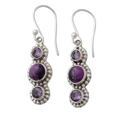Sterling Silver and Amethyst Dangle Earrings from India - Dream in ...