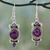 Amethyst dangle earrings, 'Resplendent in Purple' - Indian Amethyst Dangle Earrings in Sterling Silver Settings