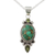 Peridot pendant necklace, 'Resplendent in Green' - Pendant Necklace with Peridot and Composite Turquoise