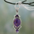 Amethyst pendant necklace, 'Resplendent in Purple' - Purple Turquoise and Amethyst Pendant Necklace from India