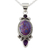 Amethyst pendant necklace, 'Resplendent in Purple' - Purple Turquoise and Amethyst Pendant Necklace from India (image 2b) thumbail