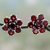 Granat-Knopfohrringe, „Romantic Blossom“ – Kunsthandwerklich gefertigte florale Knopfohrringe mit Granat