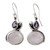 Moonstone and amethyst dangle earrings, 'Glistening Beauty' - Hand Crafted Moonstone and Amethyst Dangle Earrings