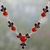 Garnet and carnelian pendant necklace, 'Rosy Blossom' - Hand Crafted Carnelian and Garnet Sterling Silver Necklace