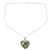 Peridot pendant necklace, 'Green Jaipuri Heart' - Handmade Peridot and Sterling Silver Green Heart Necklace