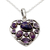Amethyst pendant necklace, 'Lilac Jaipuri Heart' - Hand Crafted Amethyst and Sterling Silver Heart Necklace