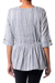 Cotton blouse, 'Dancing Bubbles in Grey' - Artisan Crafted 100% Cotton Blouse in Grey and White (image 2c) thumbail