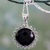 Onyx pendant necklace, 'Black Sun Halo' - Indian Traditional Onyx and Sterling Silver Sun Necklace (image 2) thumbail